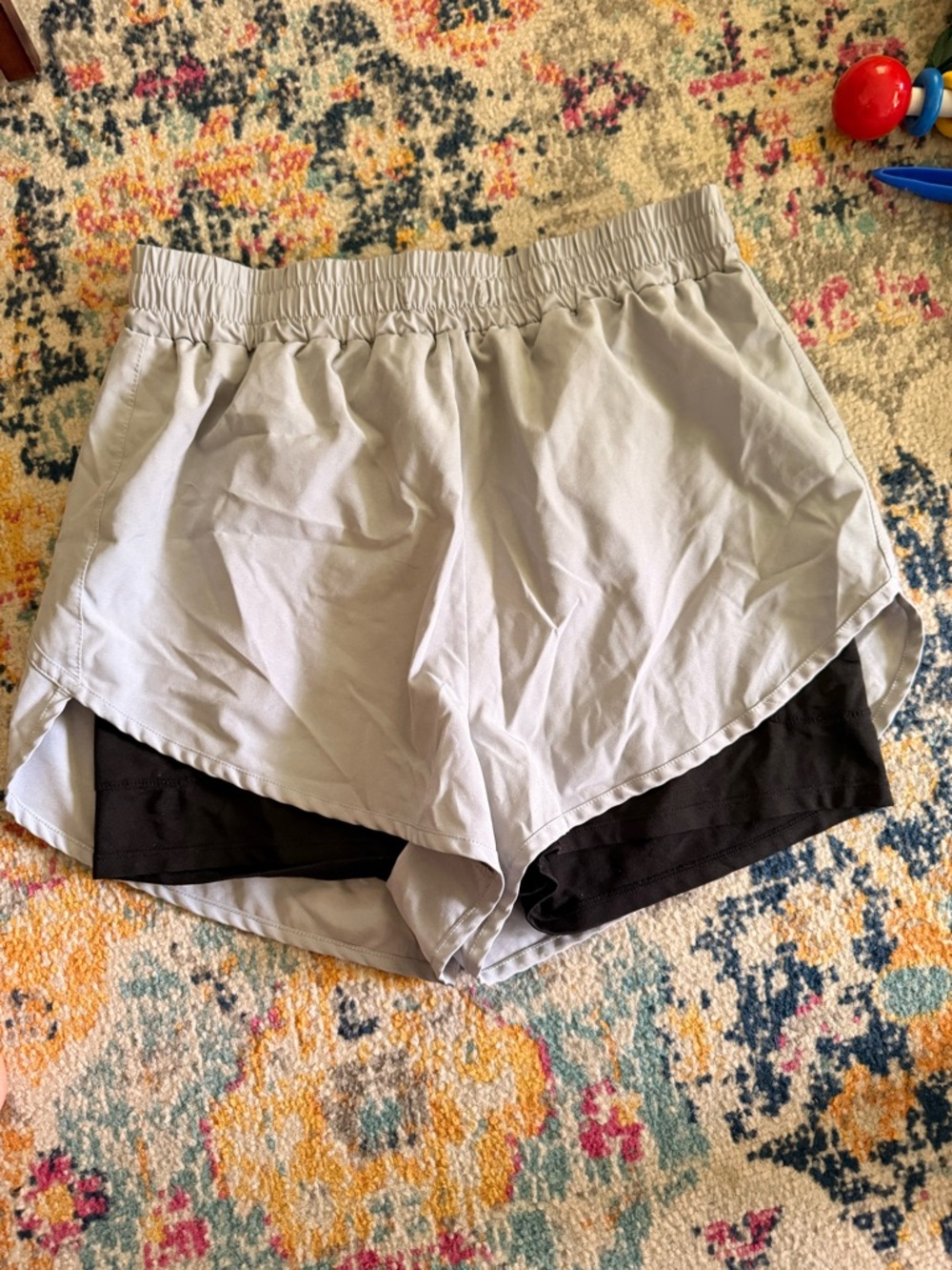 Light Gray Women’s Layered Running Shorts